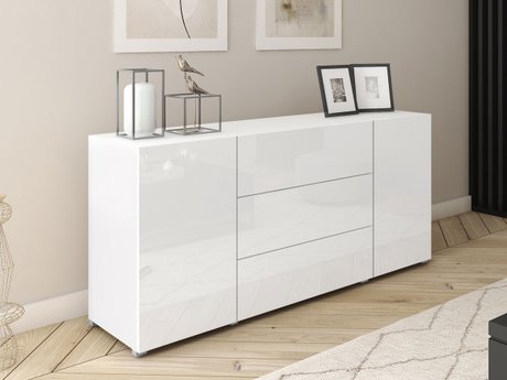Commode Sarasota 191 (Blanc + Blanc brillant)