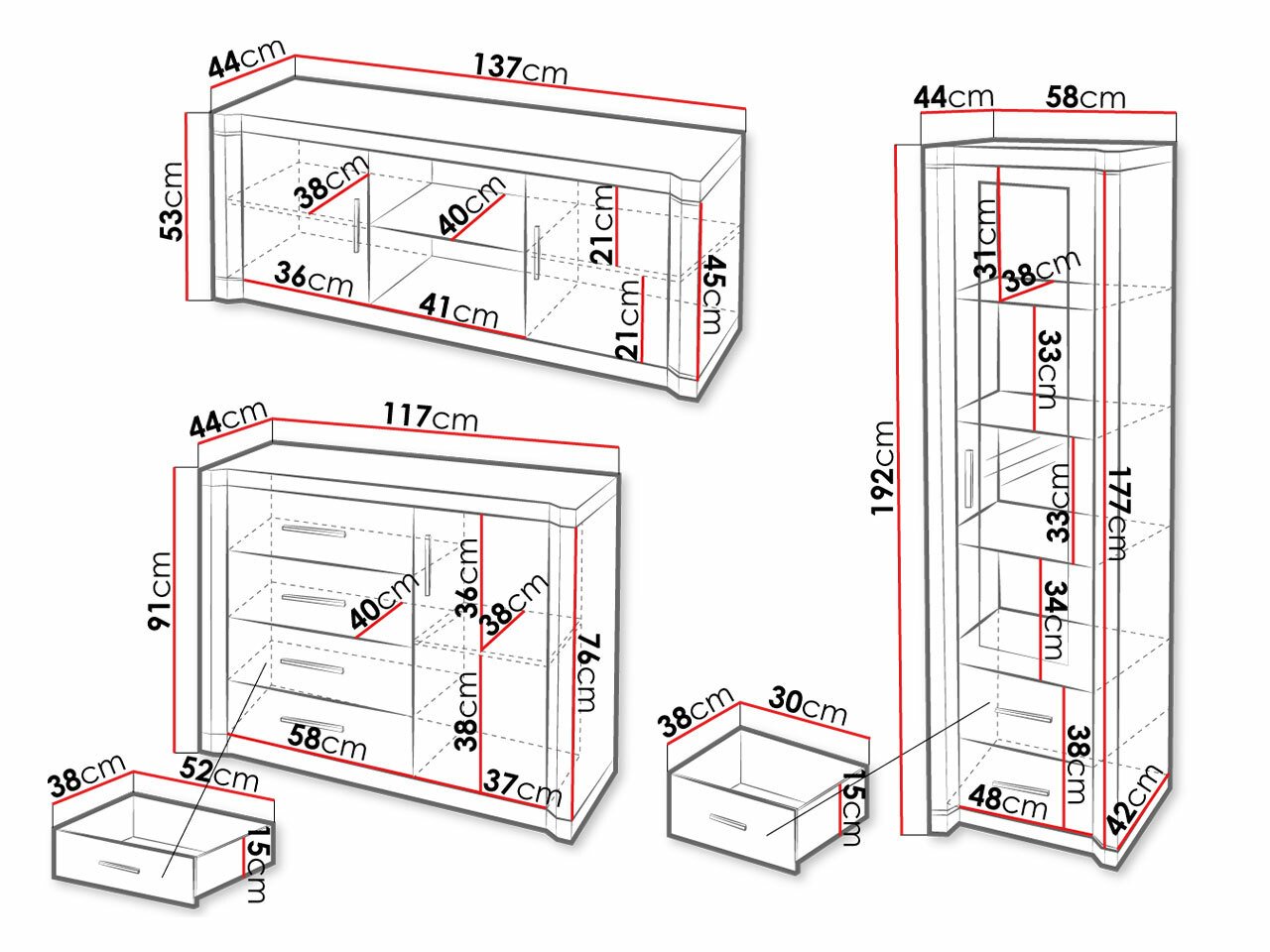 Ensemble de salon Lorelie 122 (Truffe chêne)
