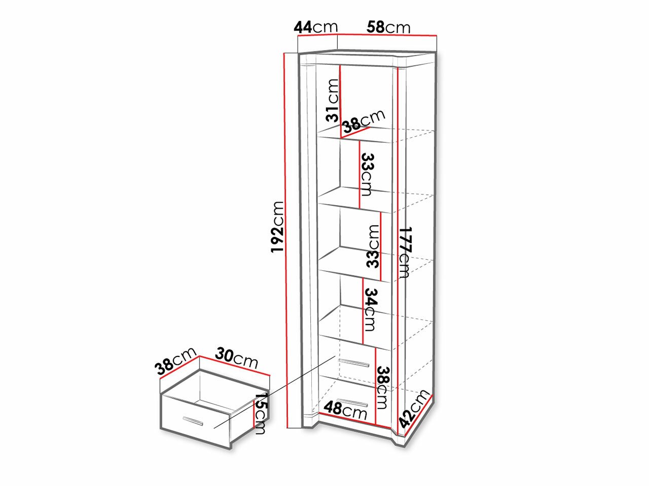 Étagère Lorelie 115 (Sonoma chêne)