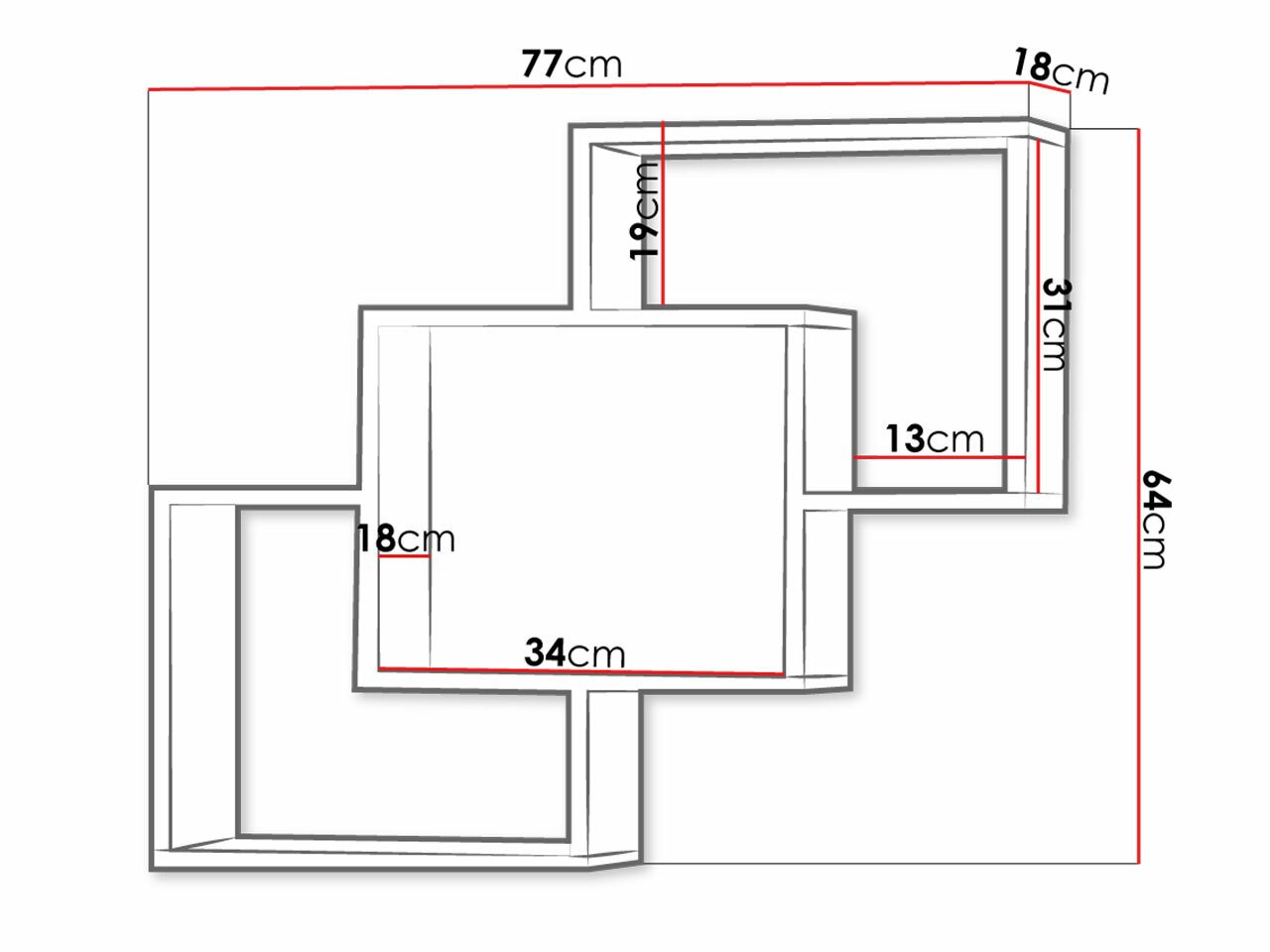 Étagère murale Lorelie 121 (Sonoma chêne)