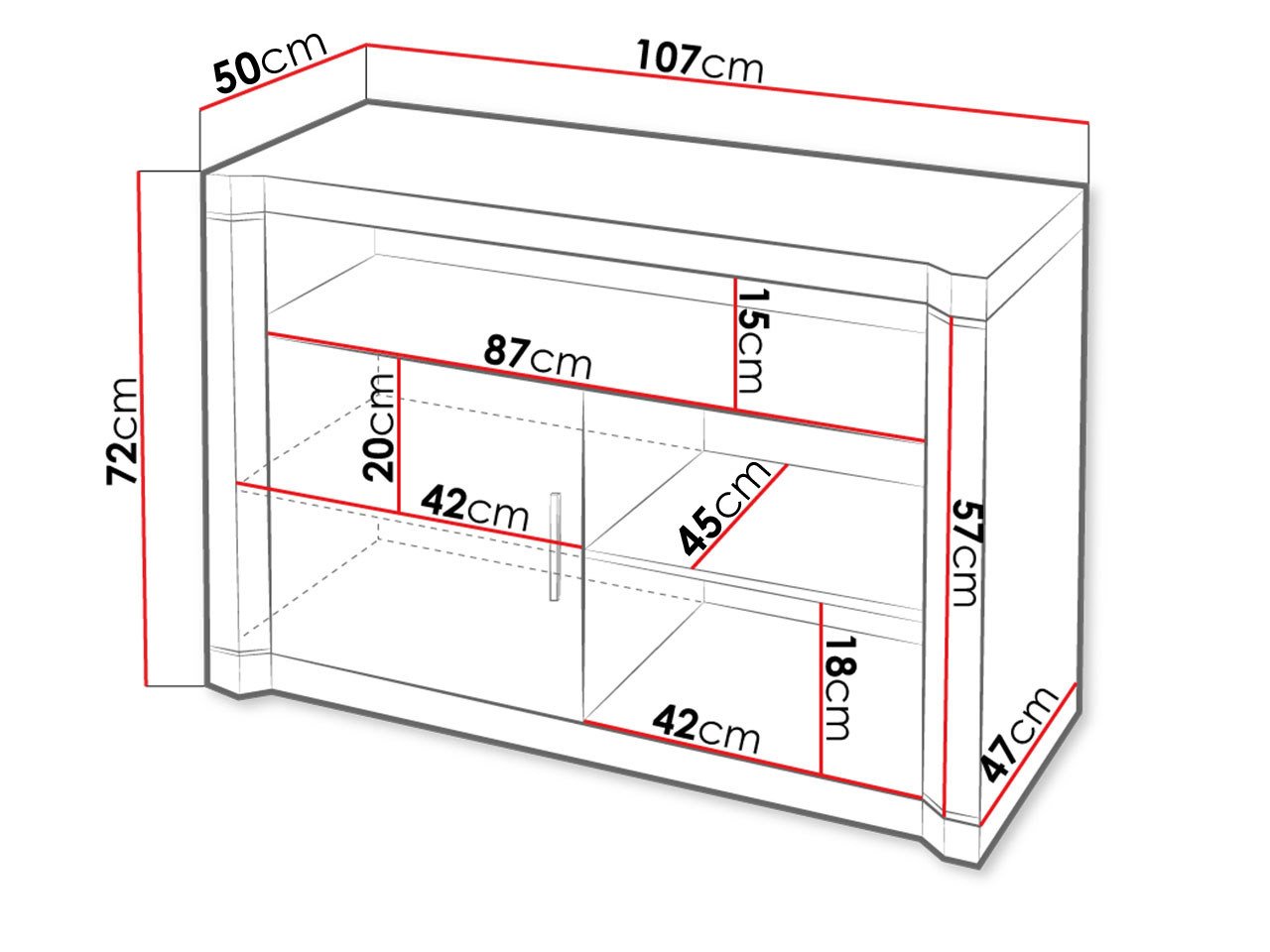 Meuble TV Lorelie 110 (Sonoma chêne)