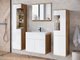 Ensemble de salle de bain Sarasota 194 (Chêne wotan + Blanc brillant)