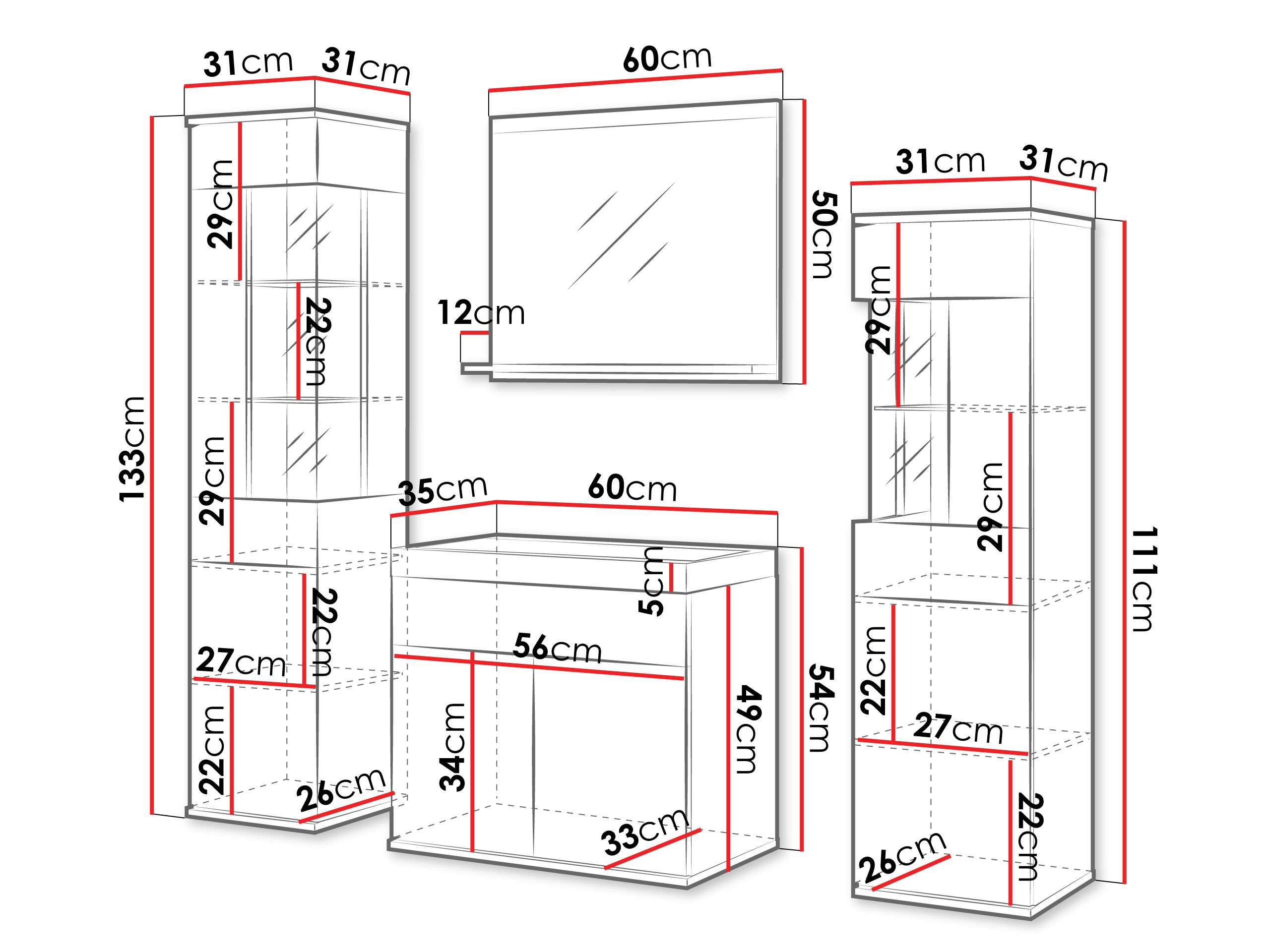 Ensemble de salle de bain Sarasota 194 (Chêne wotan)