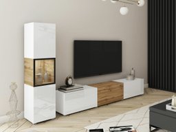 Ensemble de salon Sarasota 192 (Blanc + Chêne wotan)