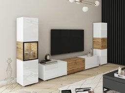 Ensemble de salon Sarasota 193 (Blanc + Chêne wotan)