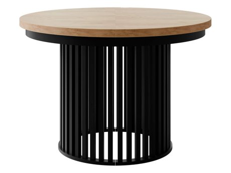 Table Racine 145 (Chêne doré artisanal + Noir)