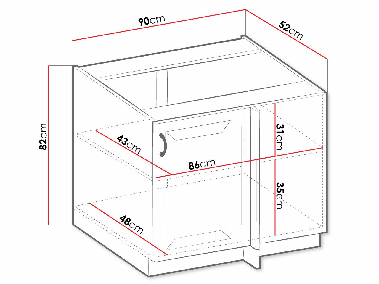 Armoire modulaire avec portes Retro White 100