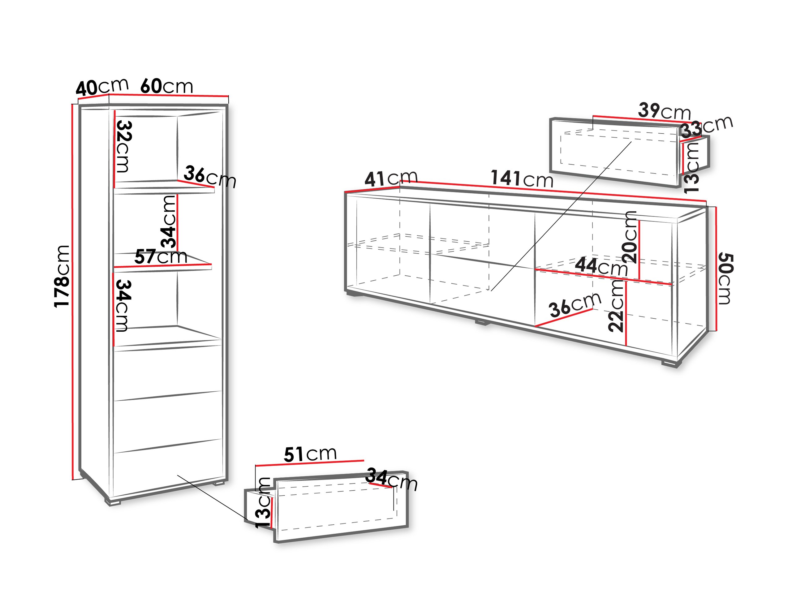 Ensemble de salon Comfivo Tutela IV (Chêne)