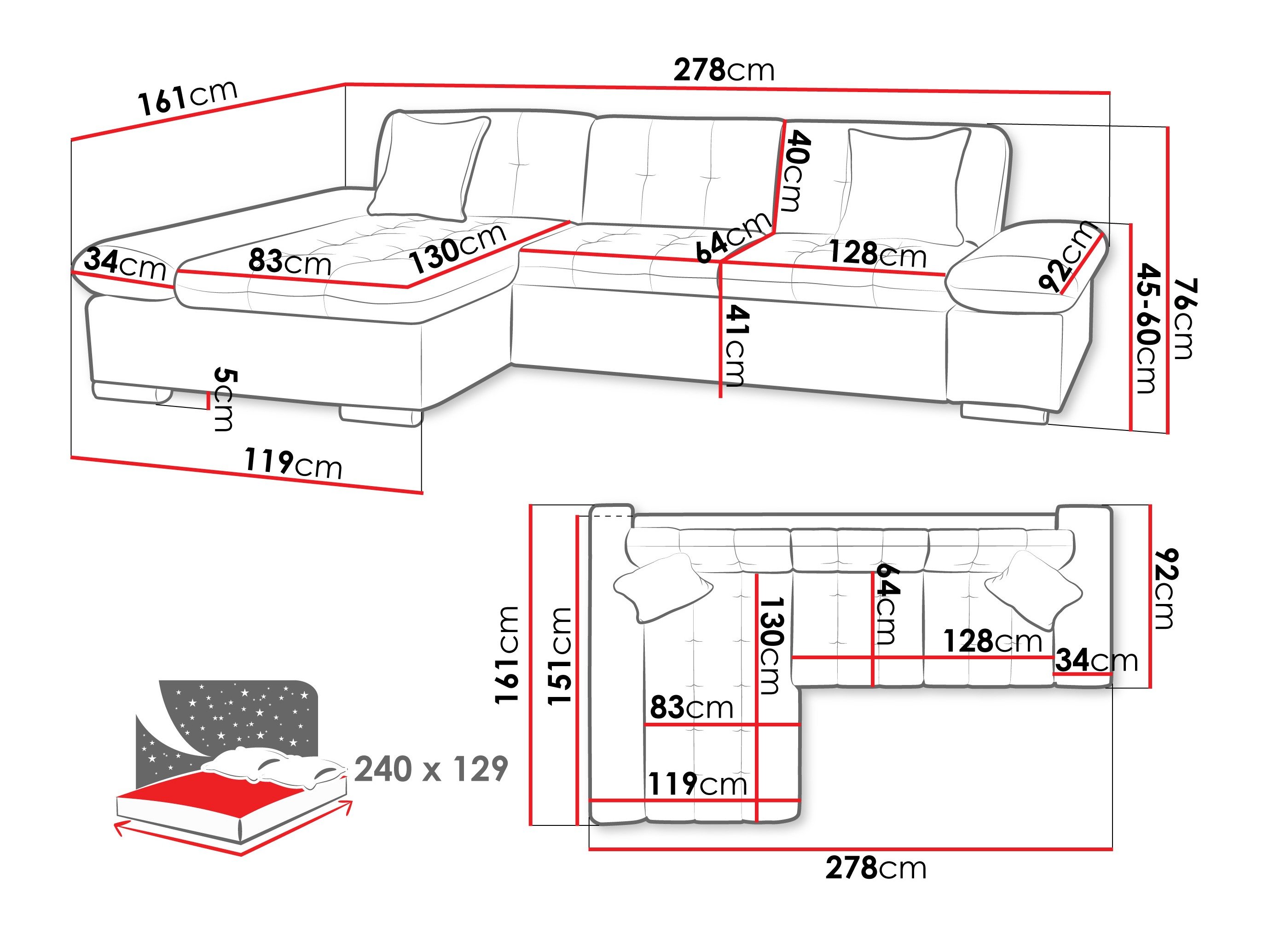 Canapé d'angle Comfivo Sanitas I (Cruz 80)