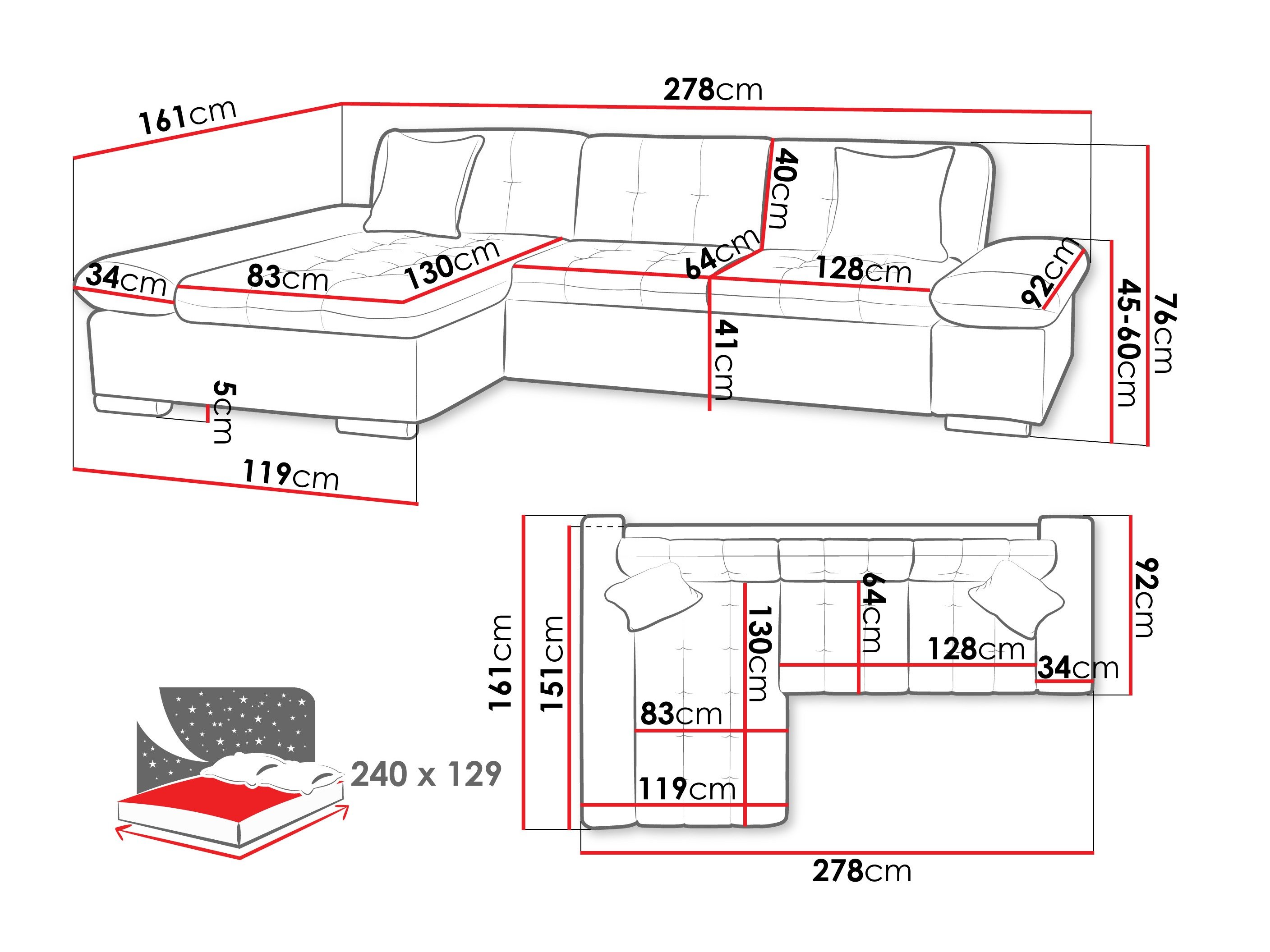 Canapé d'angle Comfivo Sanitas I (Sandu 224.01)