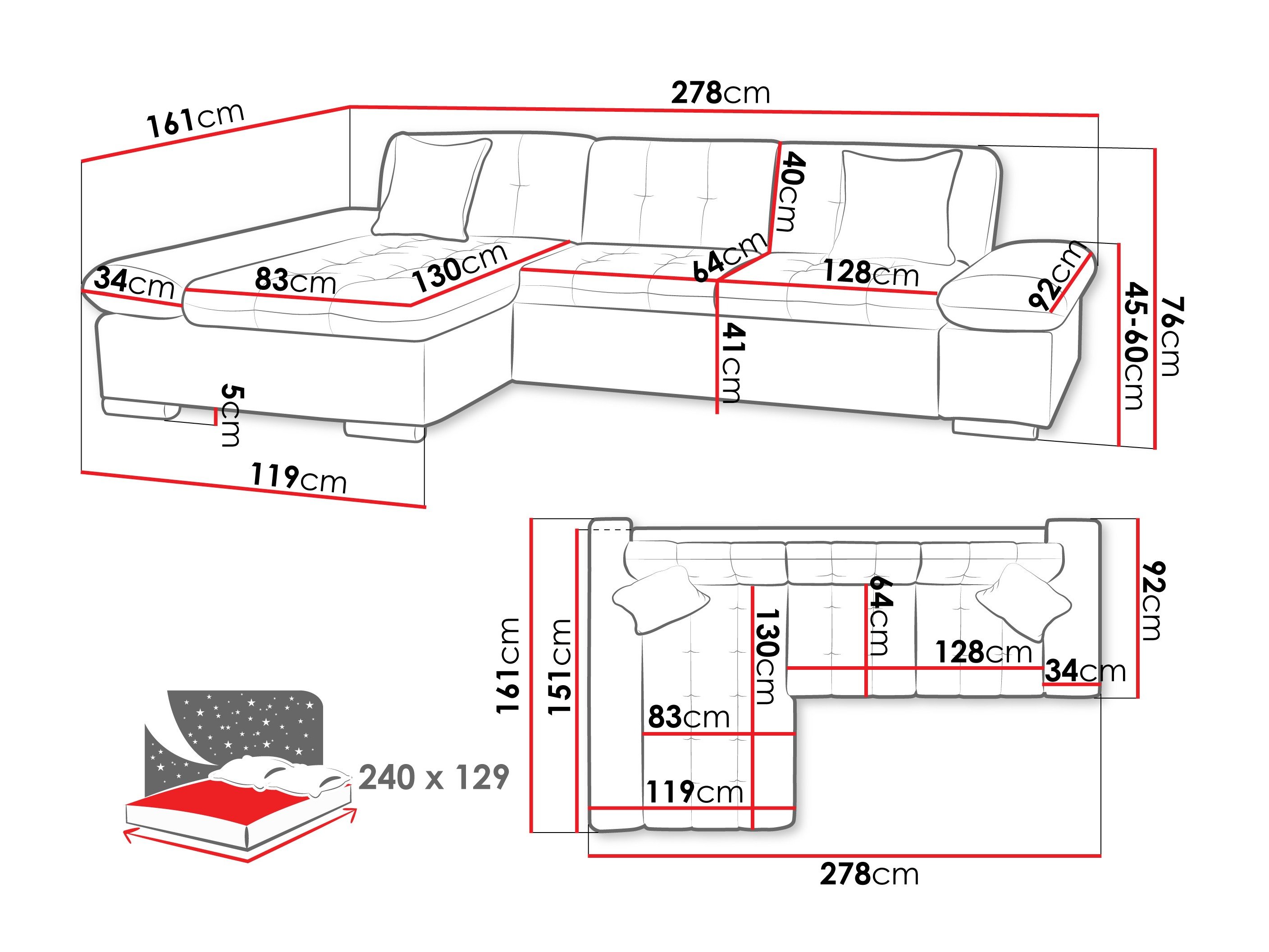 Canapé d'angle Comfivo Sanitas I (Sandu 224.02)