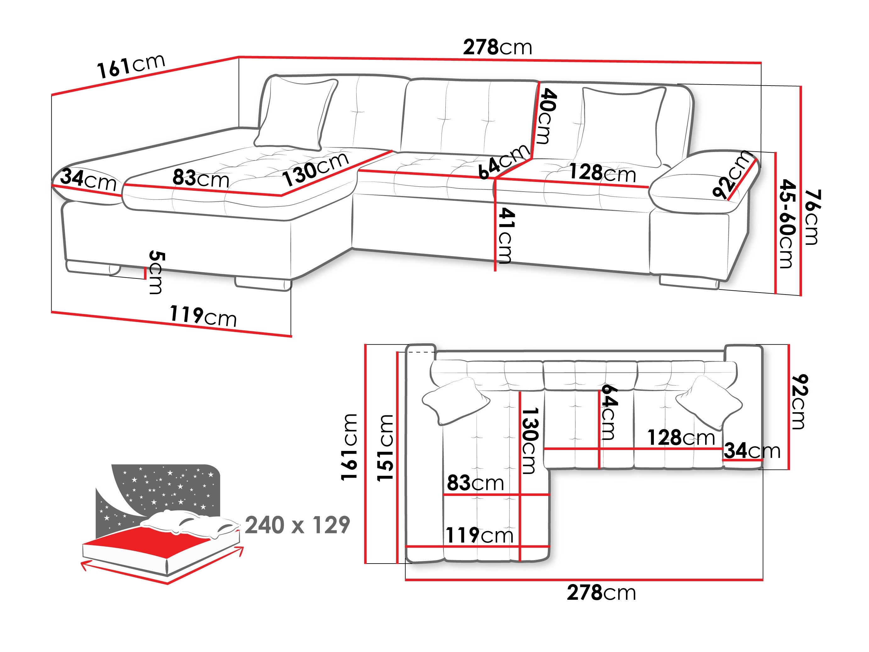 Canapé d'angle Comfivo Sanitas I (Sandu 224.02)