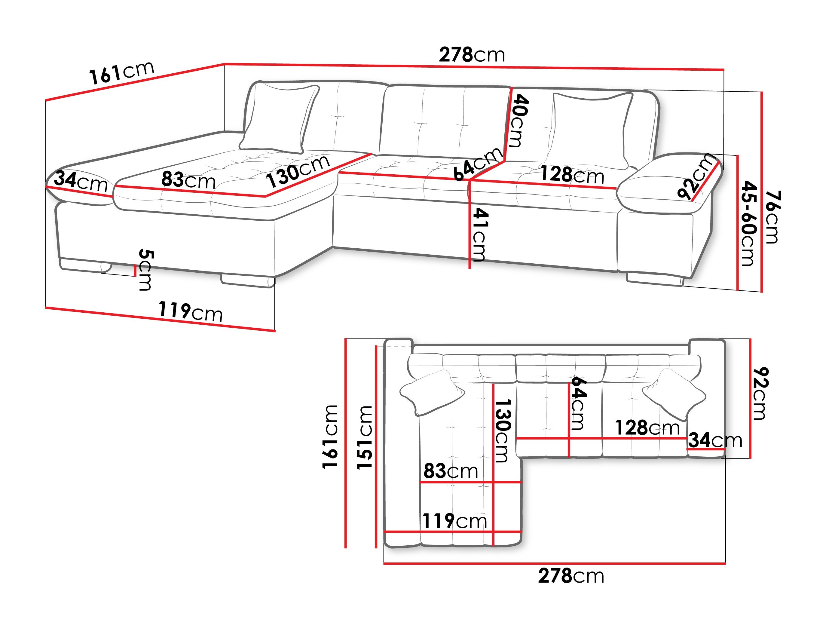 Canapé d'angle Comfivo Serenitas (Cruz 80)