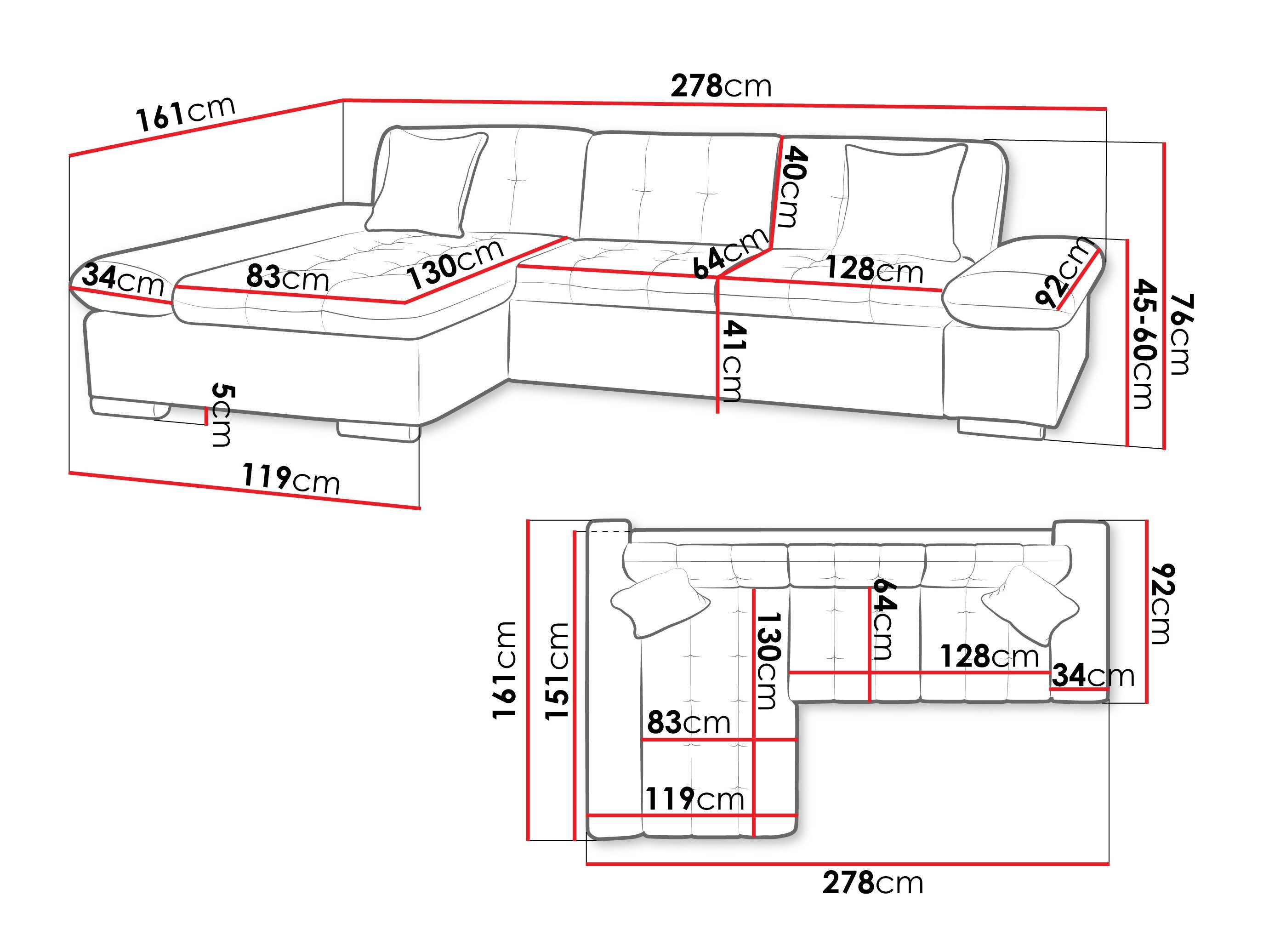 Canapé d'angle Comfivo Serenitas (Nazar 225.06)