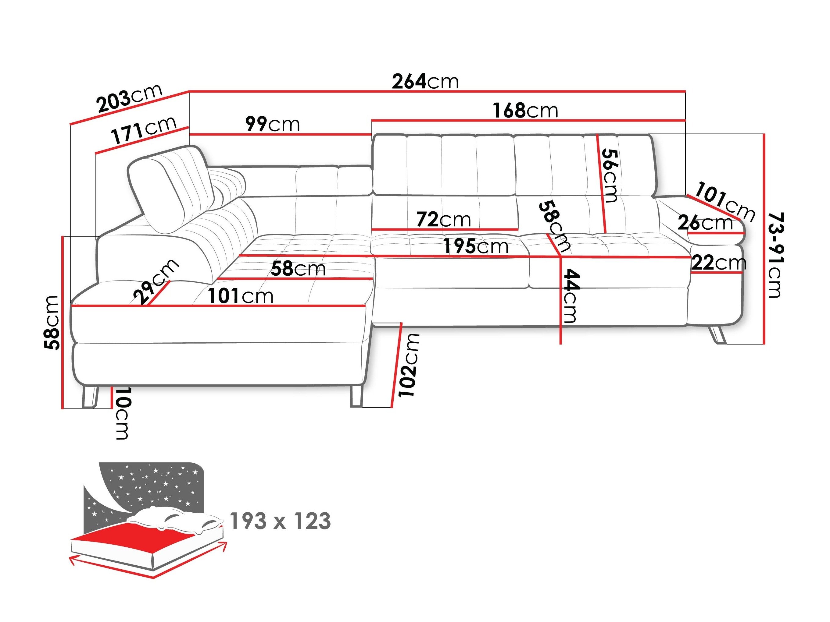 Canapé d'angle Comfivo Agnus (Nazar 225.02)