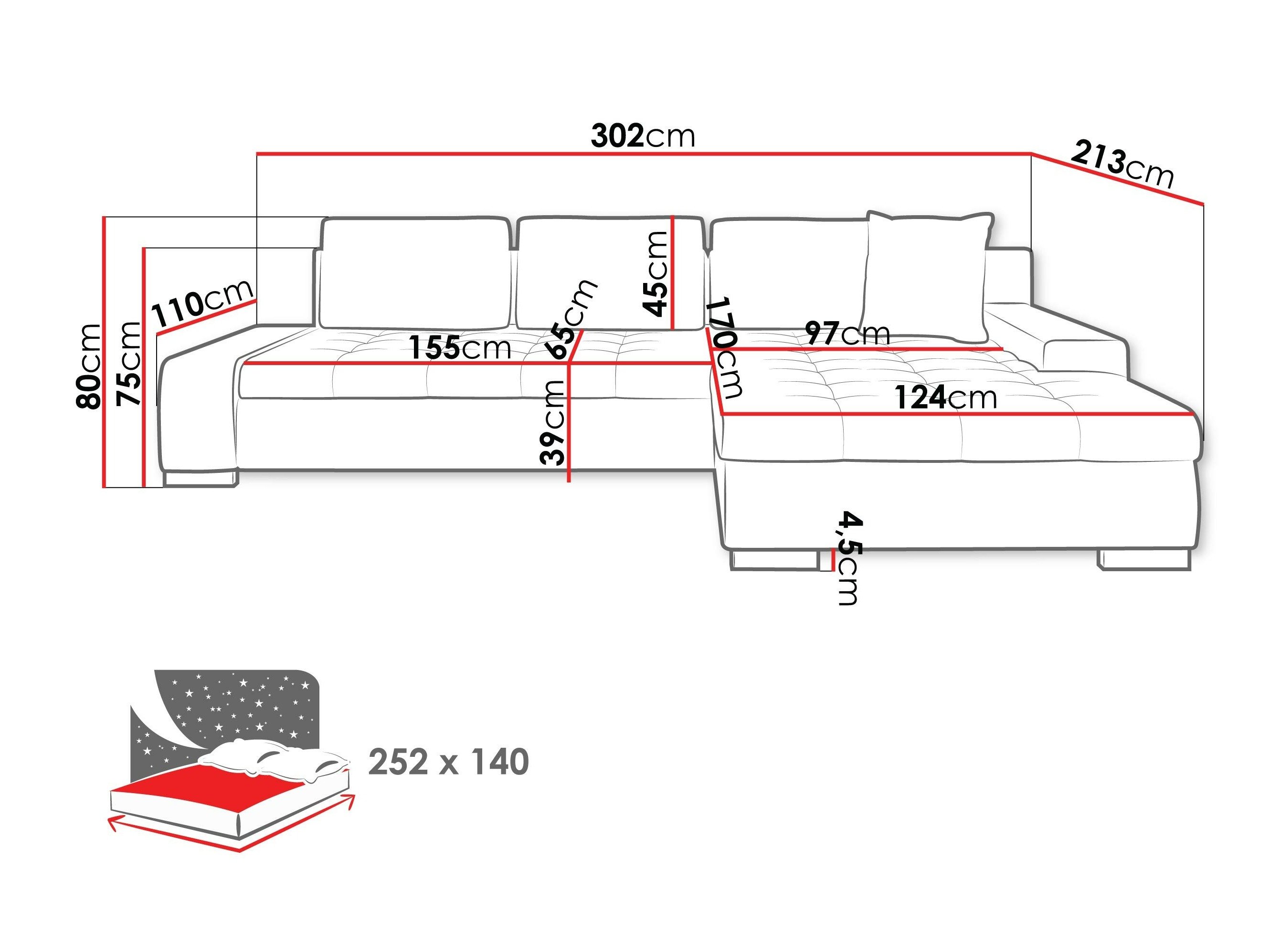 Canapé d'angle Comfivo Nitor II (Boucle Abriamo 04)