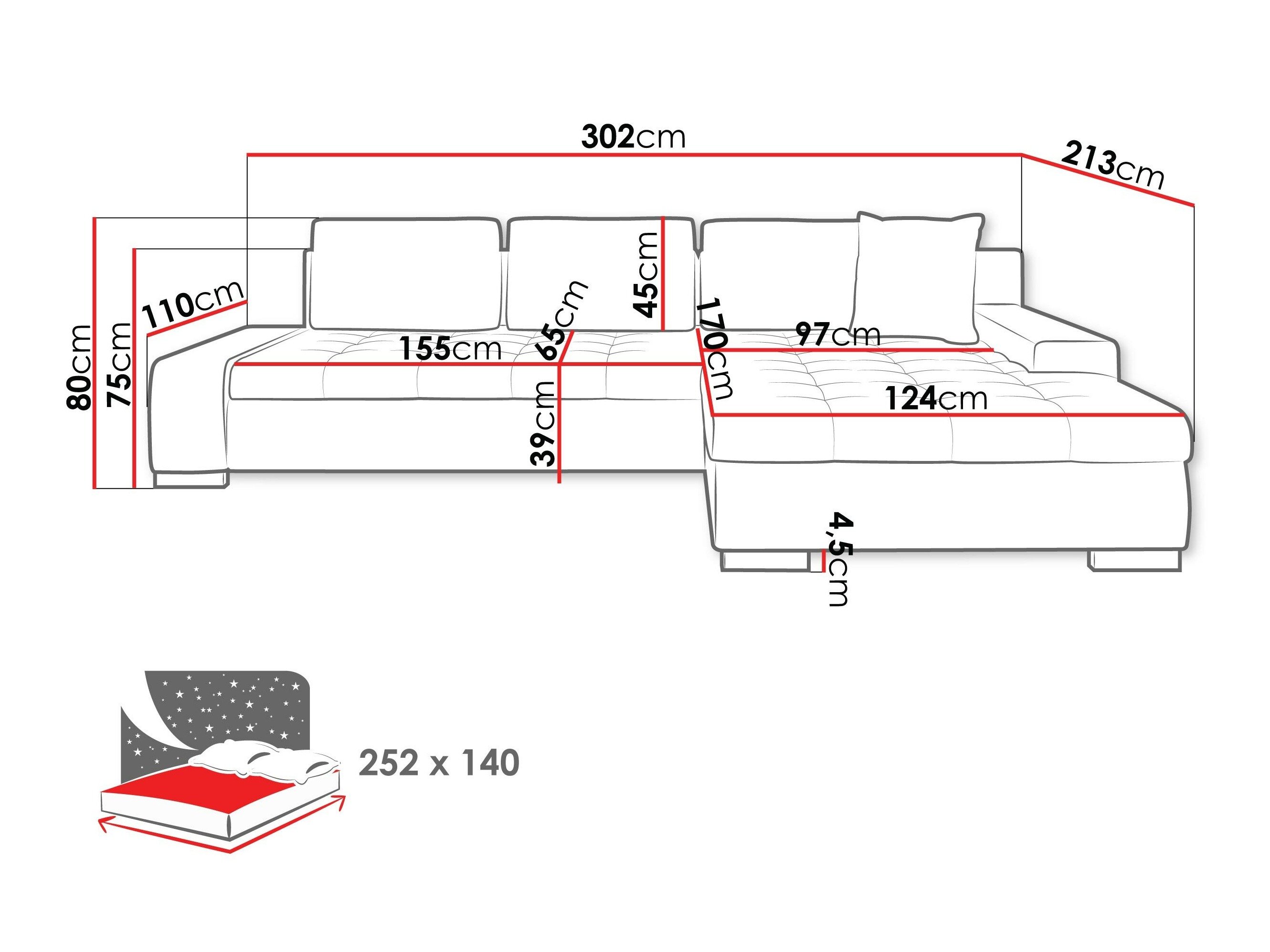 Canapé d'angle Comfivo Nitor II (Kronos 022 + Senegal 818)