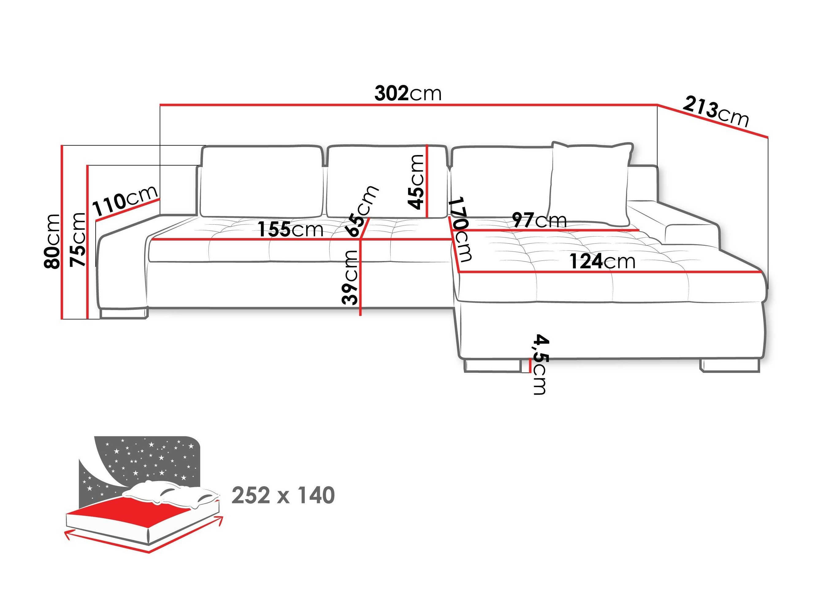 Canapé d'angle Comfivo Nitor II (Miu 2034 + Miu 2041)