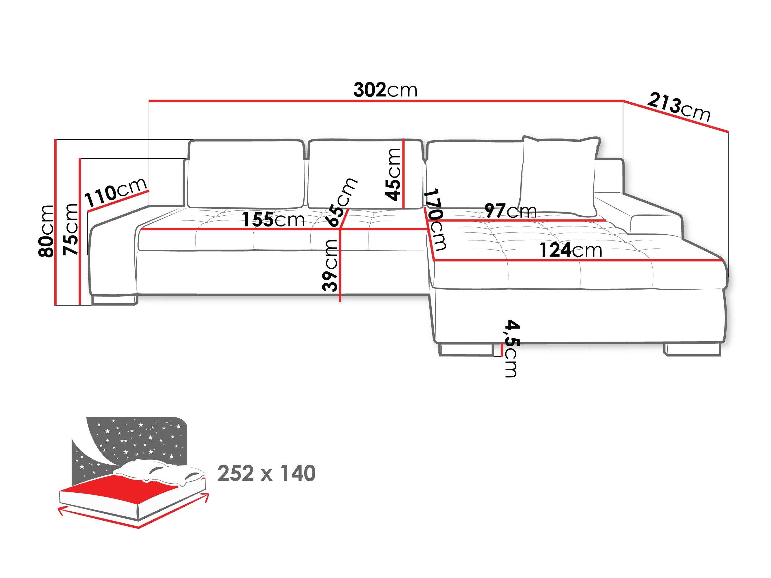 Canapé d'angle Comfivo Nitor II (Nazar 225.02)