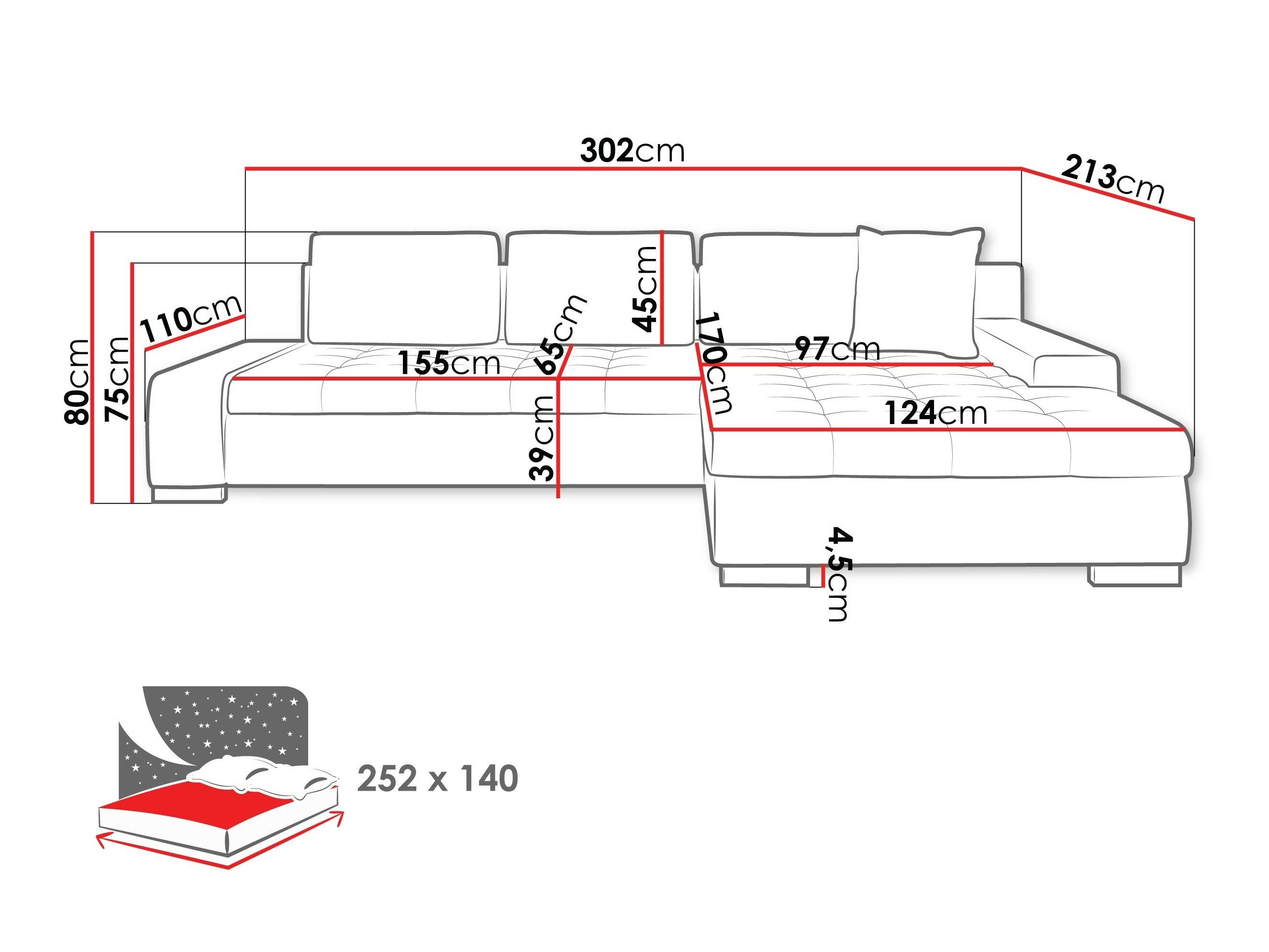 Canapé d'angle Comfivo Nitor II (Soft 011 + Lawa 06)
