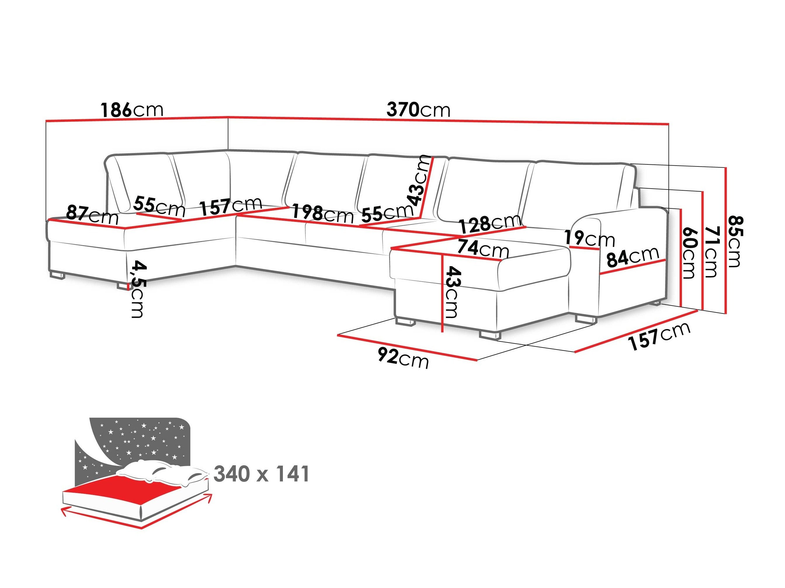 Canapé d'angle Comfivo Flumen I (Nazar 225.02)