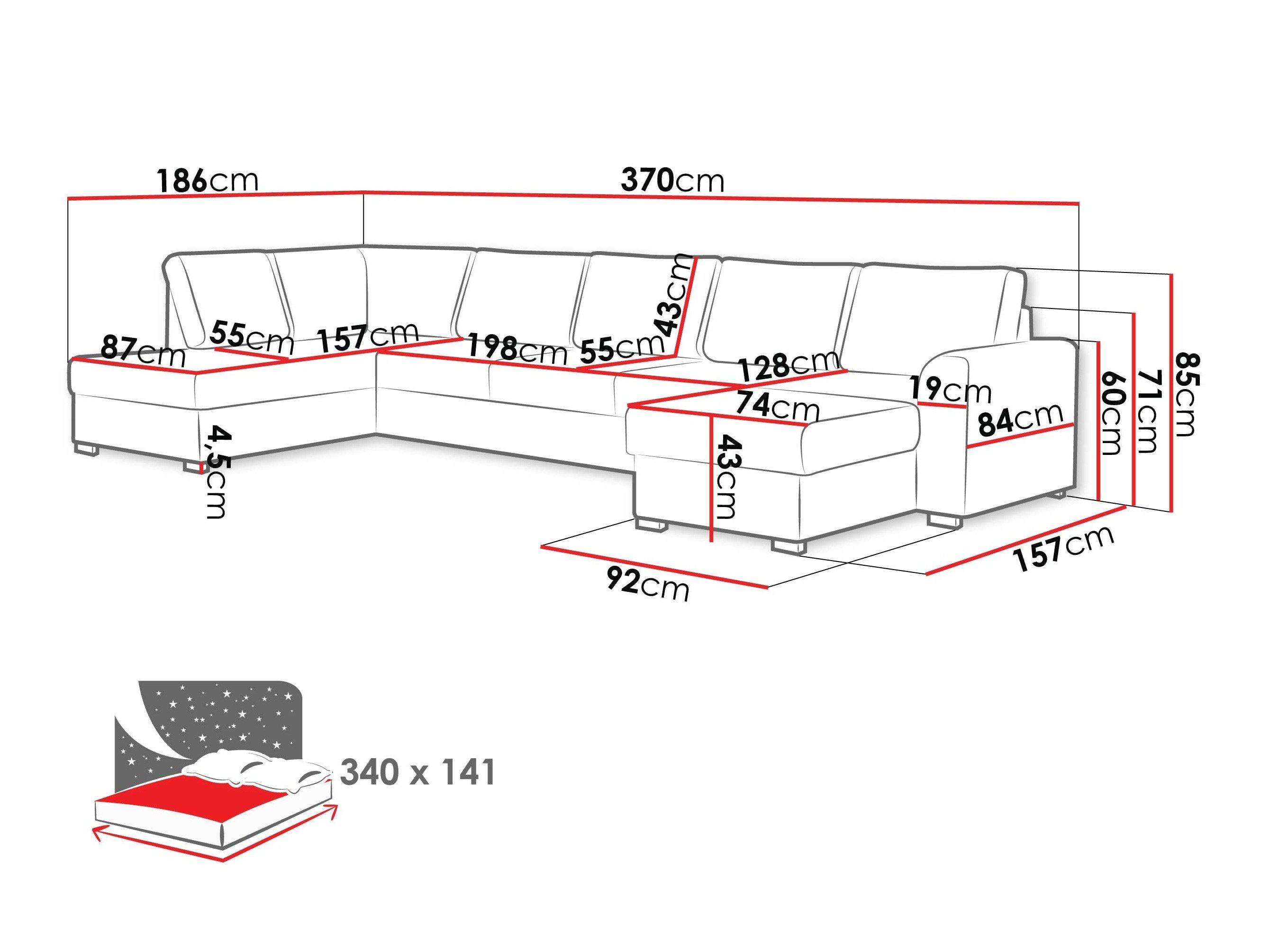 Canapé d'angle Comfivo Flumen I (Nazar 225.02)