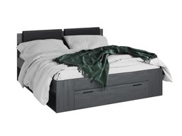 Lit Levruvu 106 (Chêne gris + Noir)