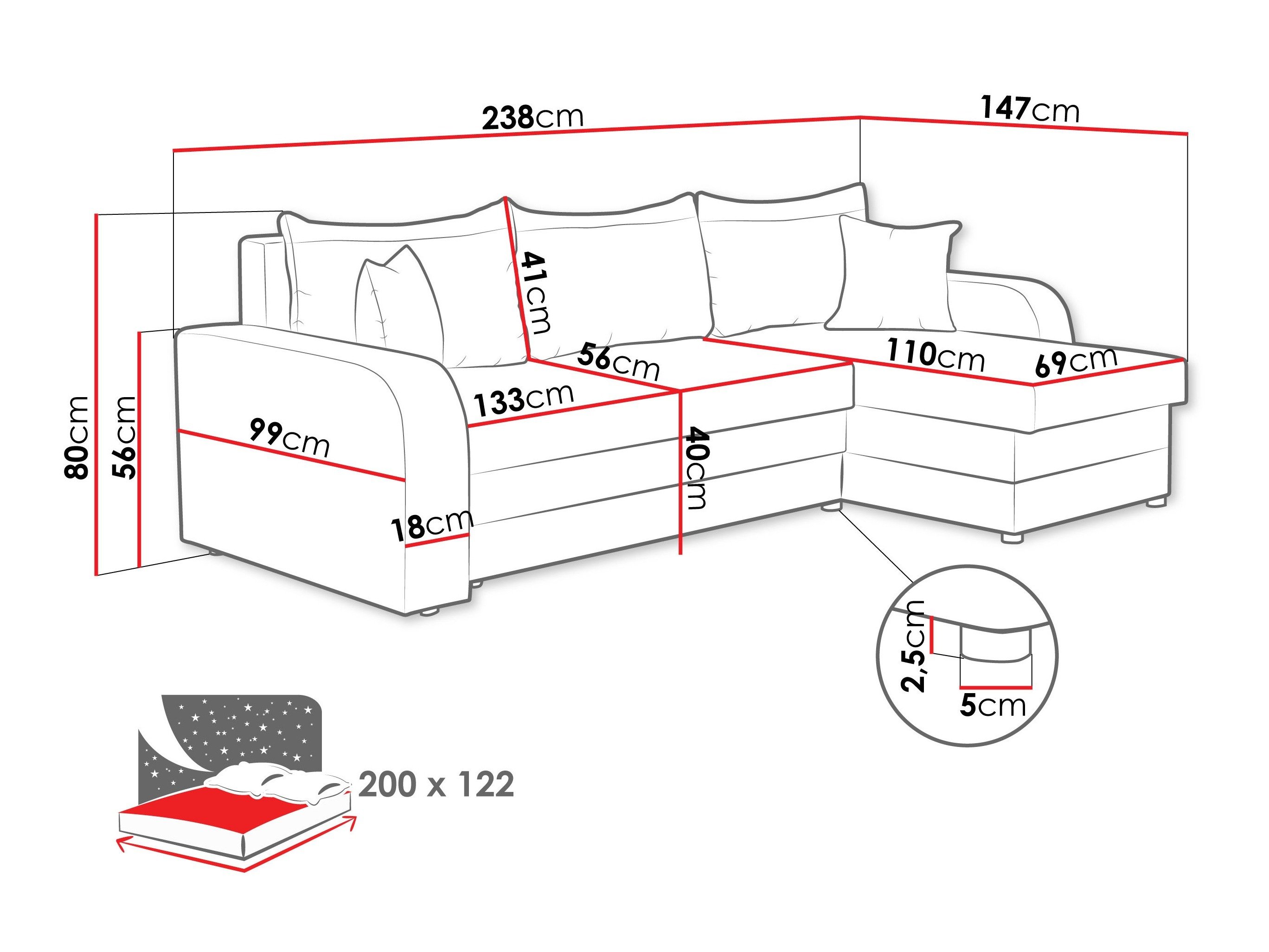 Canapé d'angle Comfivo 135 (Lambi 07)