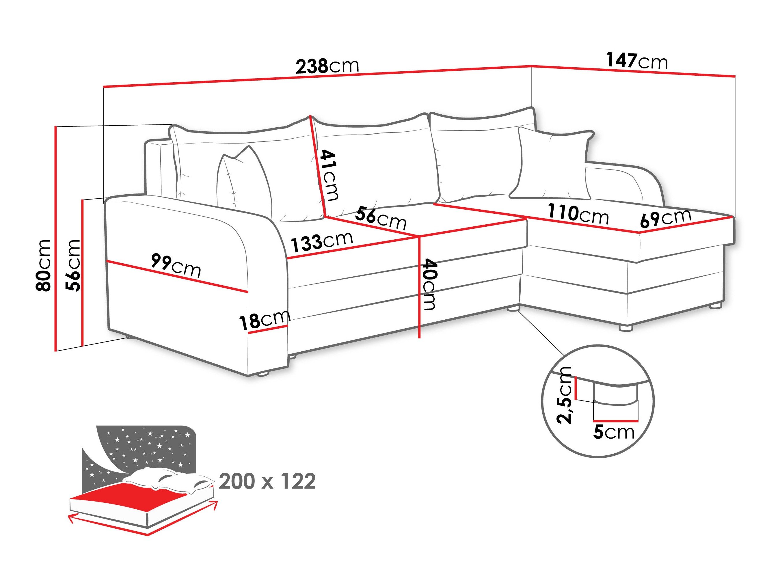 Canapé d'angle Comfivo Melissa (Nazar 225.05)