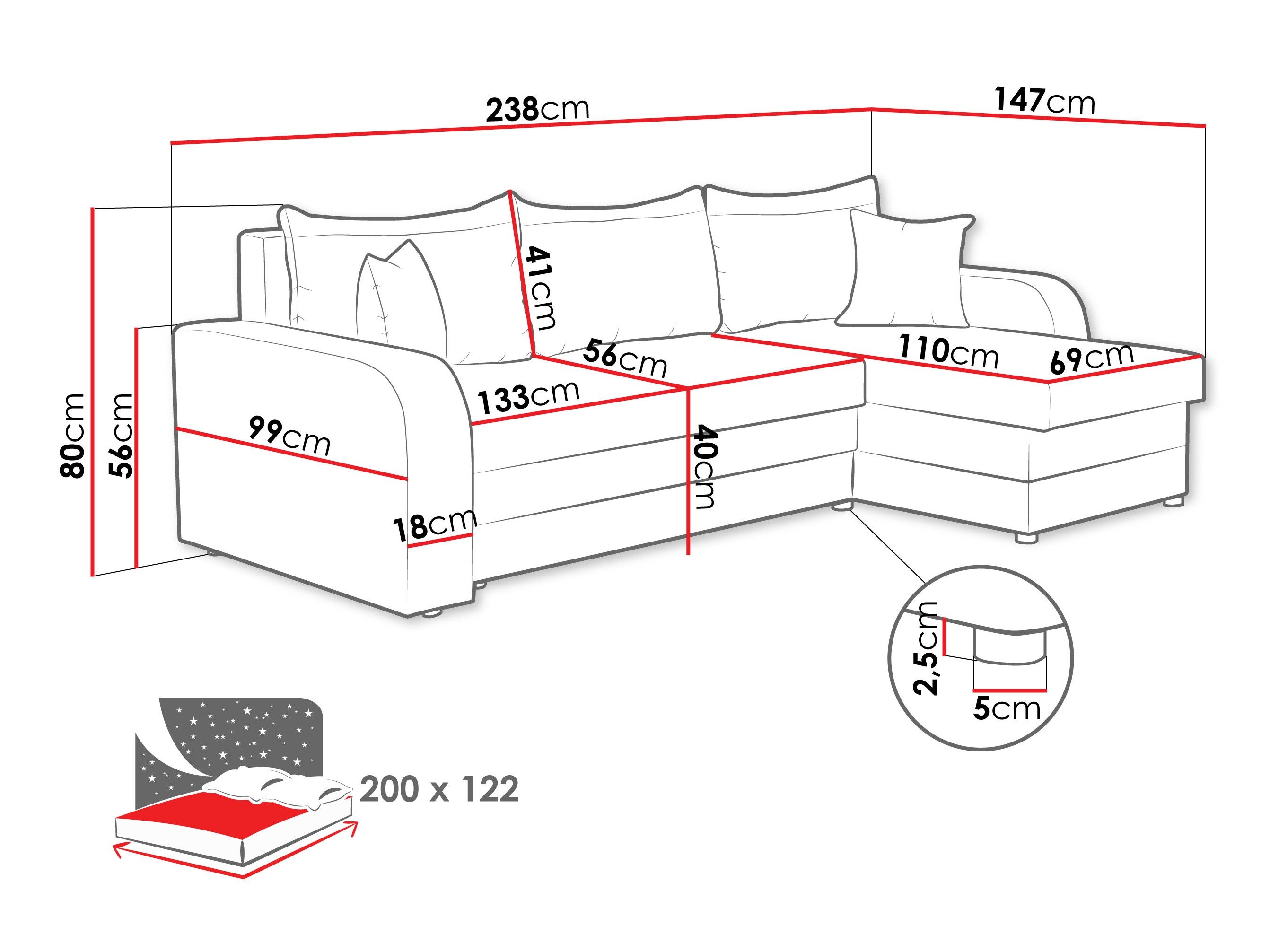 Canapé d'angle Comfivo Melissa (Velo 635)