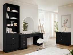 Ensemble de bureau à domicile Comfivo Larmire 121 (Noir)