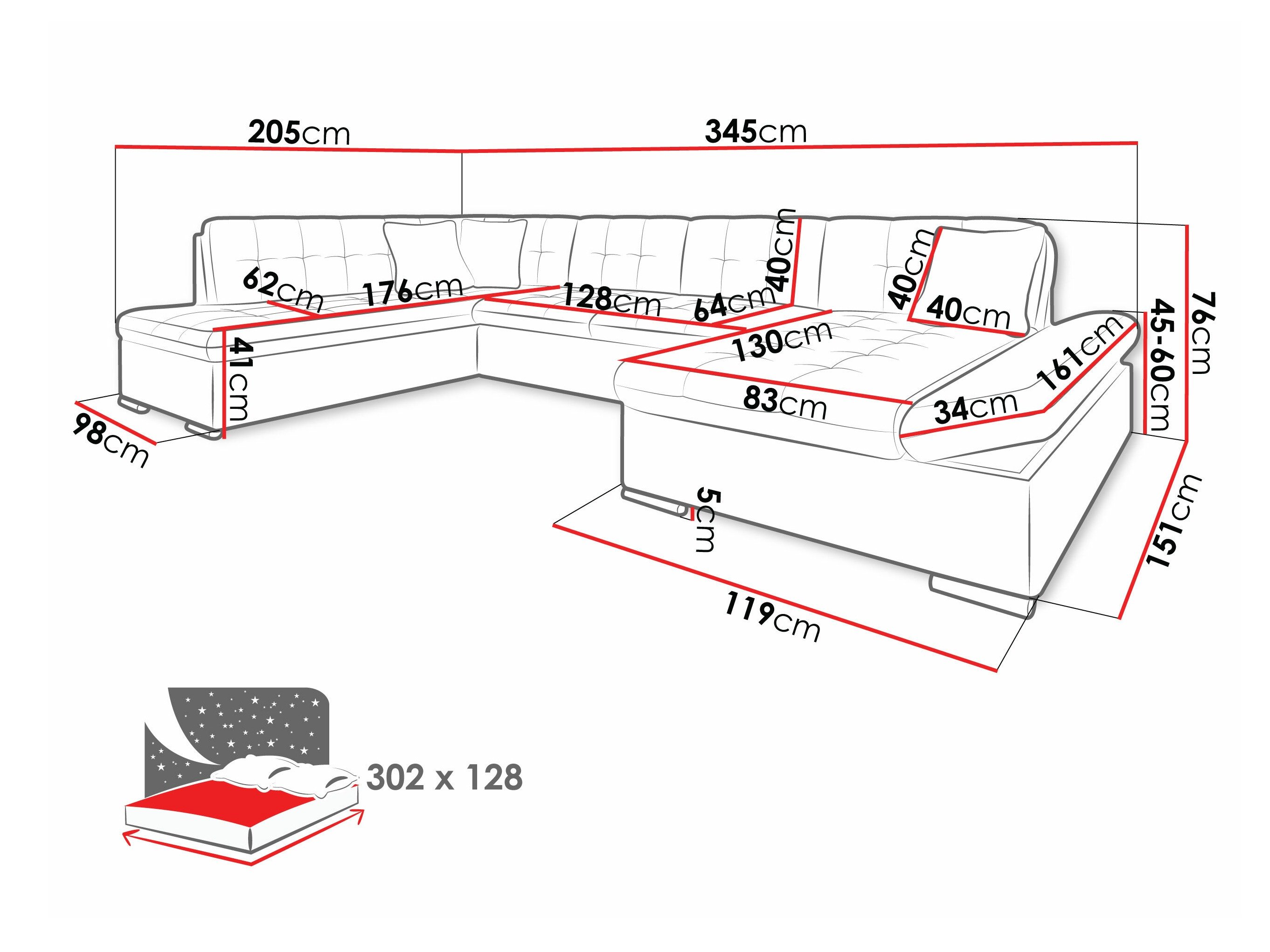 Canapé d'angle Comfivo Tilia II (Fragola 20)