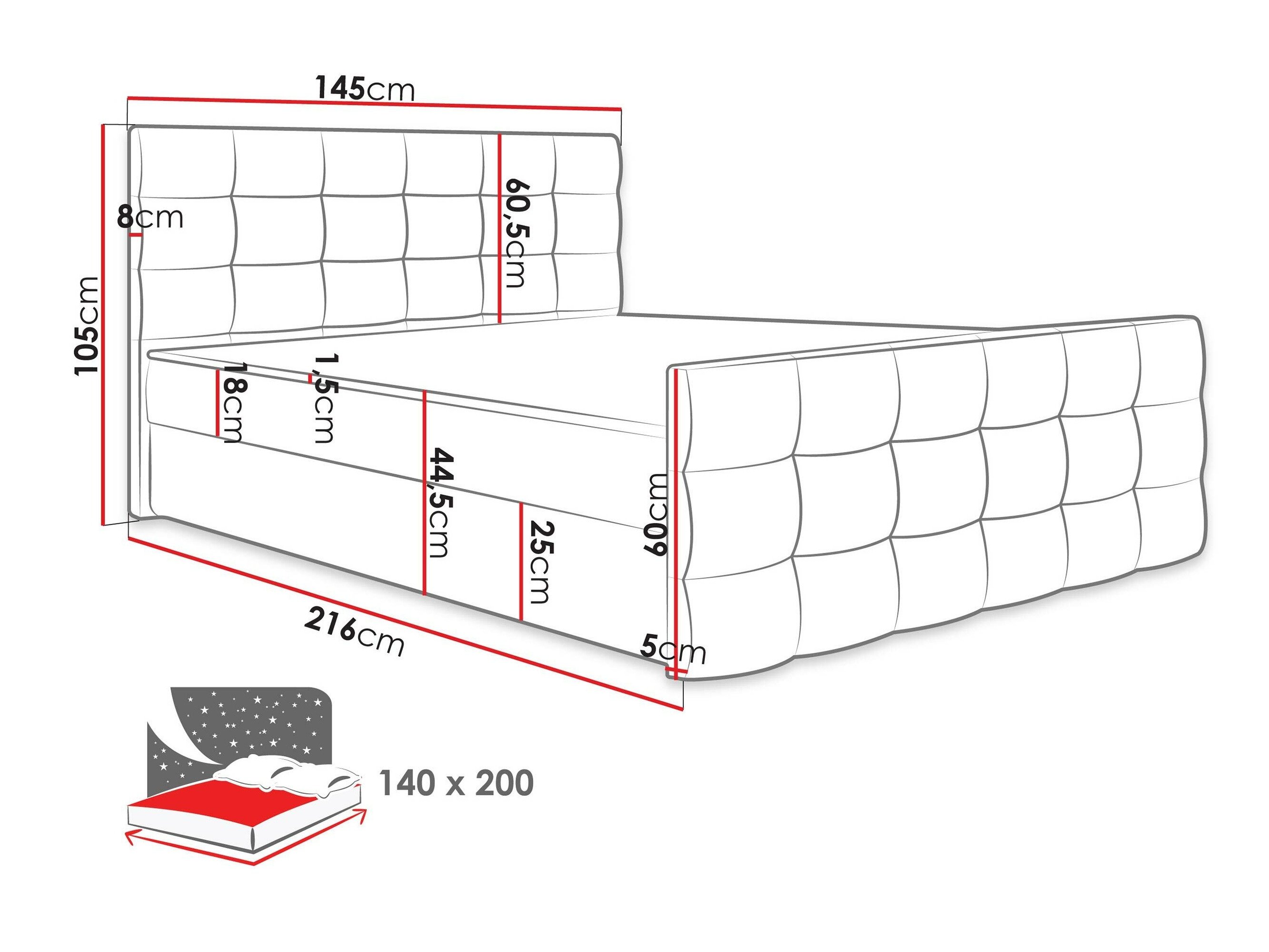 Lit boxspring Memphis 113 (Rico 01)