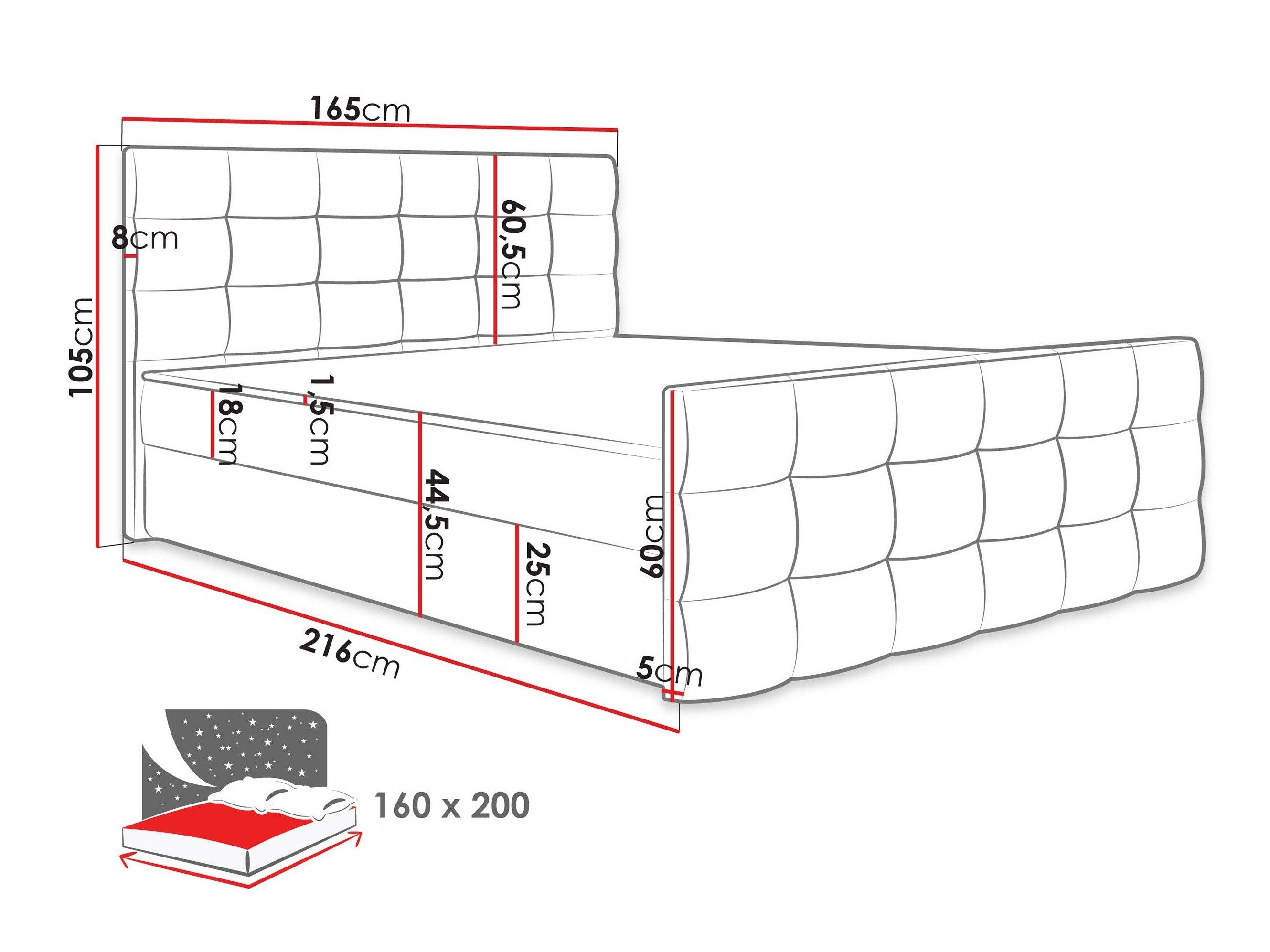 Lit boxspring Memphis 113 (Rico 20)