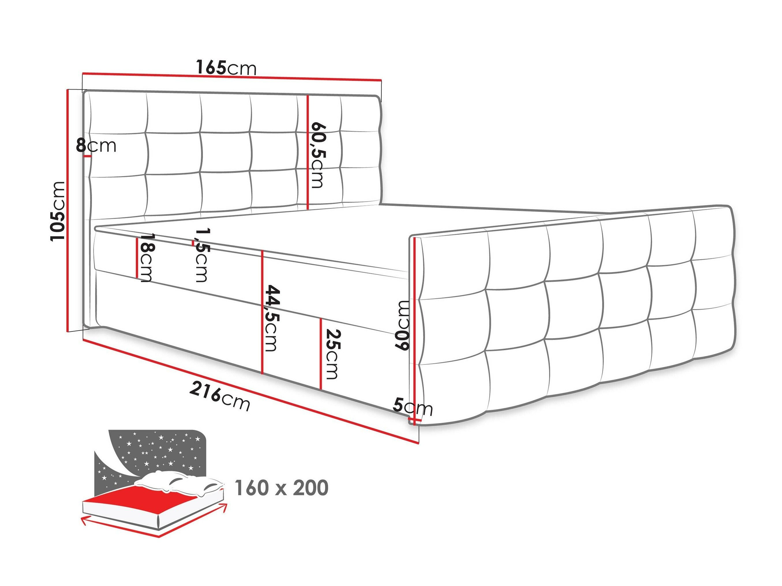 Lit boxspring Memphis 113 (Soft 029)
