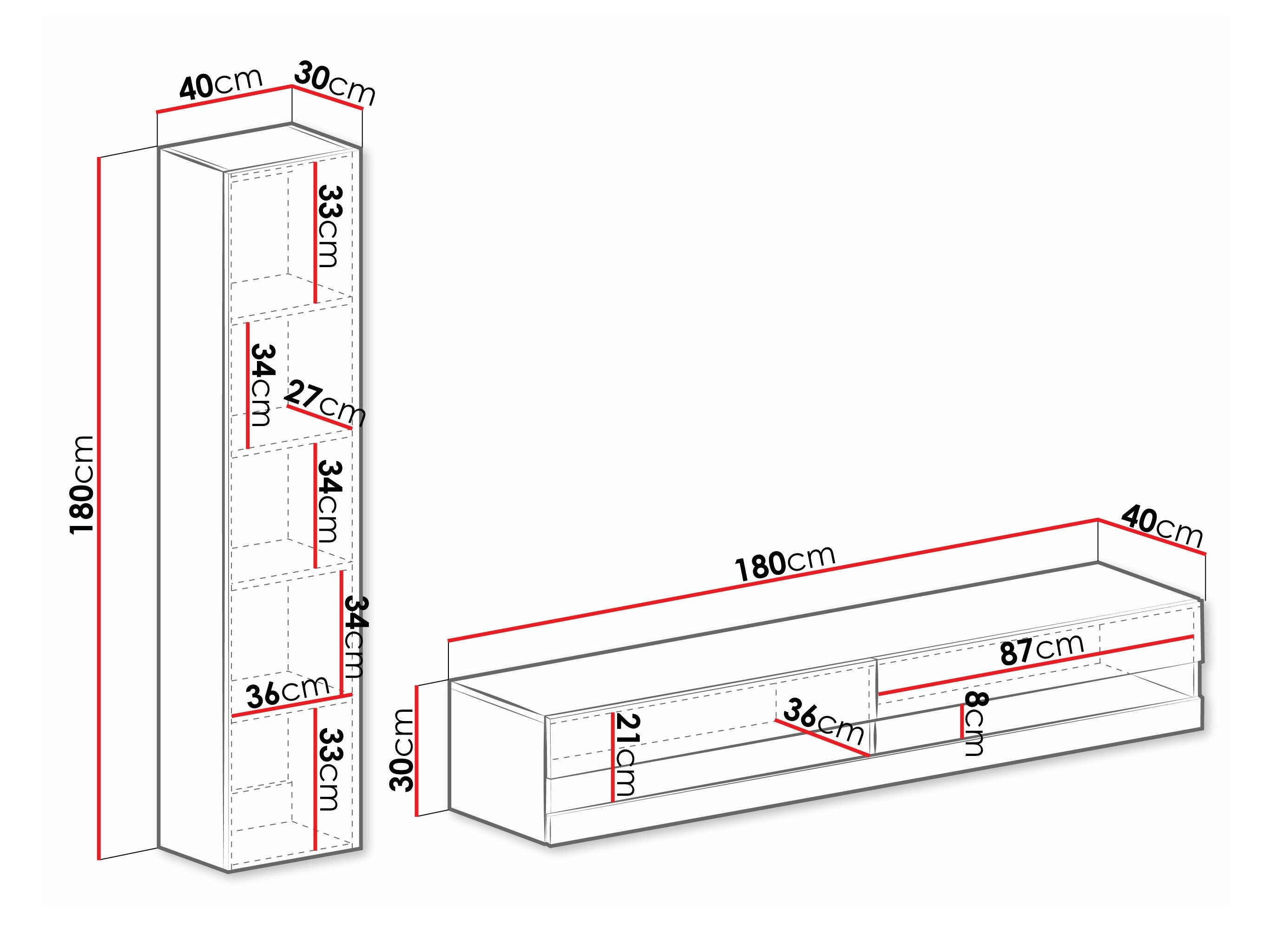 Ensemble de salon Venenou 114 (Noir + Noir brillant)