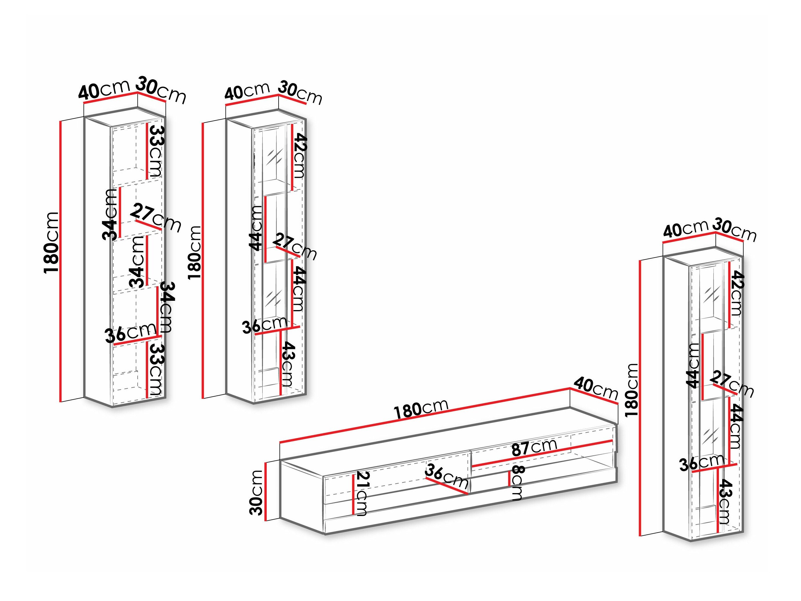 Ensemble de salon Venenou 116 (Noir + Noir brillant)