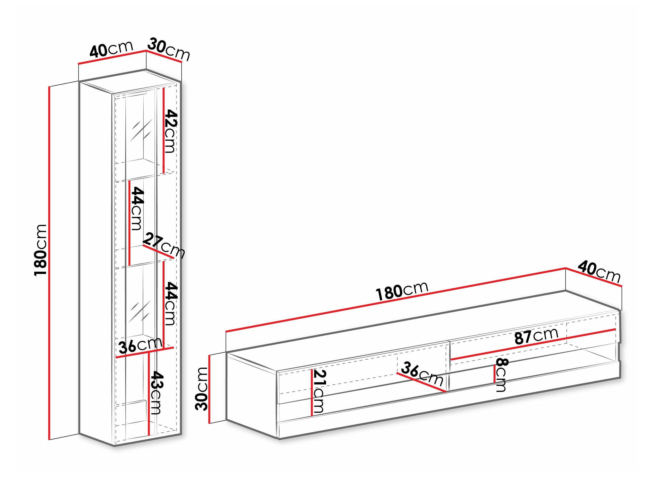 Ensemble de salon Venenou 118 (Noir + Noir brillant)