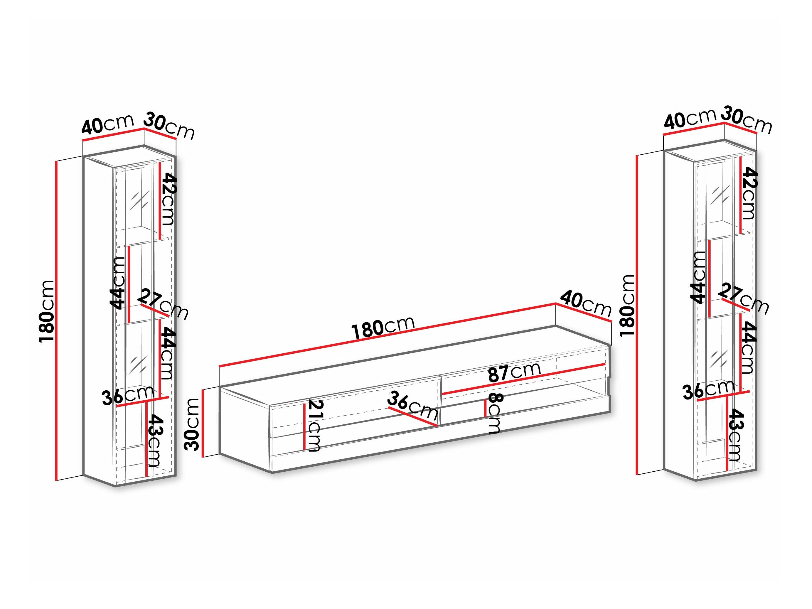 Ensemble de salon Vilrin V (Blanc + Blanc brillant)