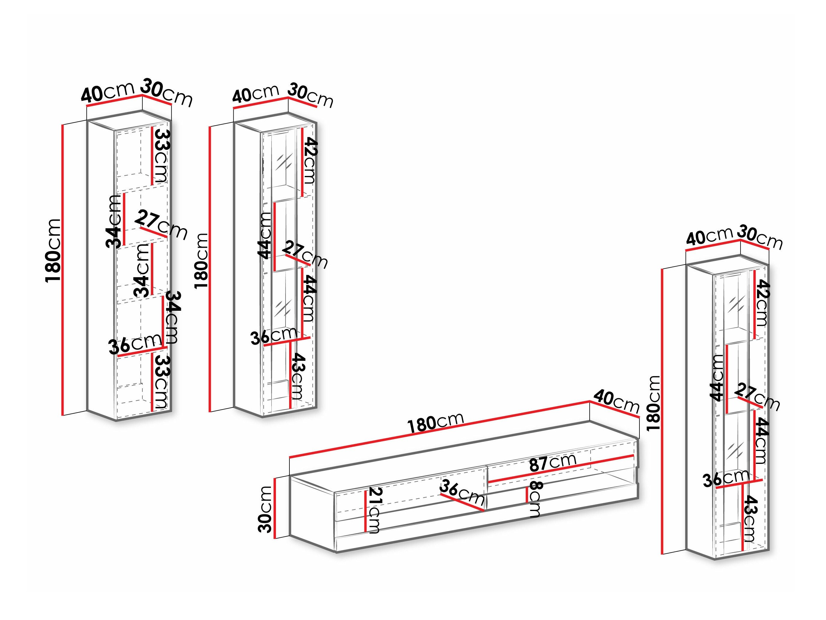 Ensemble de salon Vilrin VII (Blanc + Blanc brillant)