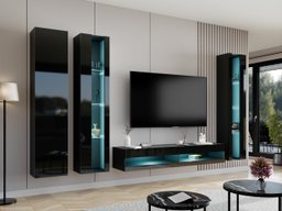 Ensemble de salon Vilrin VII (Noir + Noir brillant)