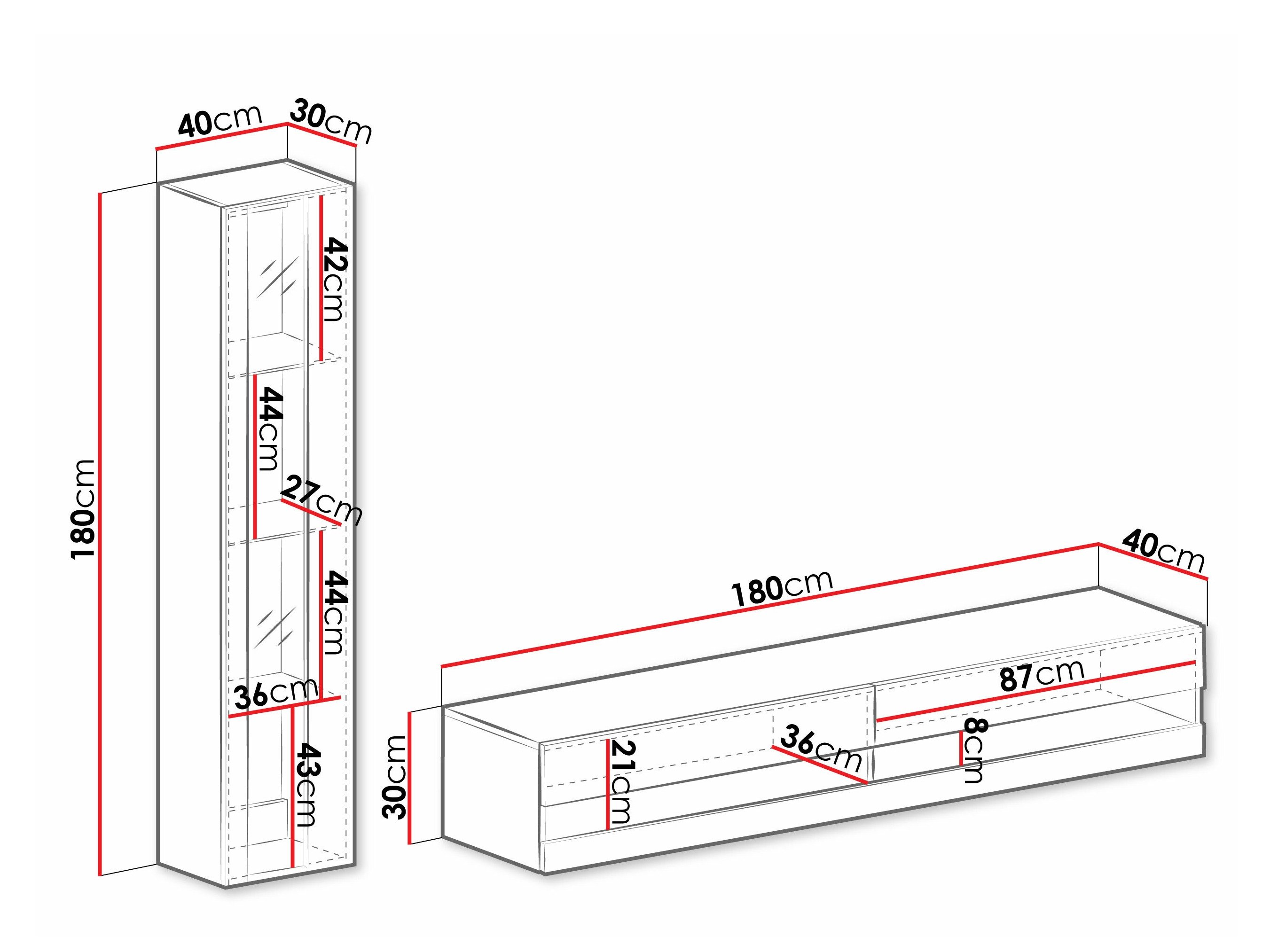 Ensemble de salon Vilrin VIII (Noir + Noir brillant)