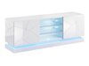 Meuble TV Linar (Blanc + Blanc brillant)