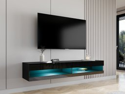 Meuble TV Venenou 120 (Noir + Noir brillant)