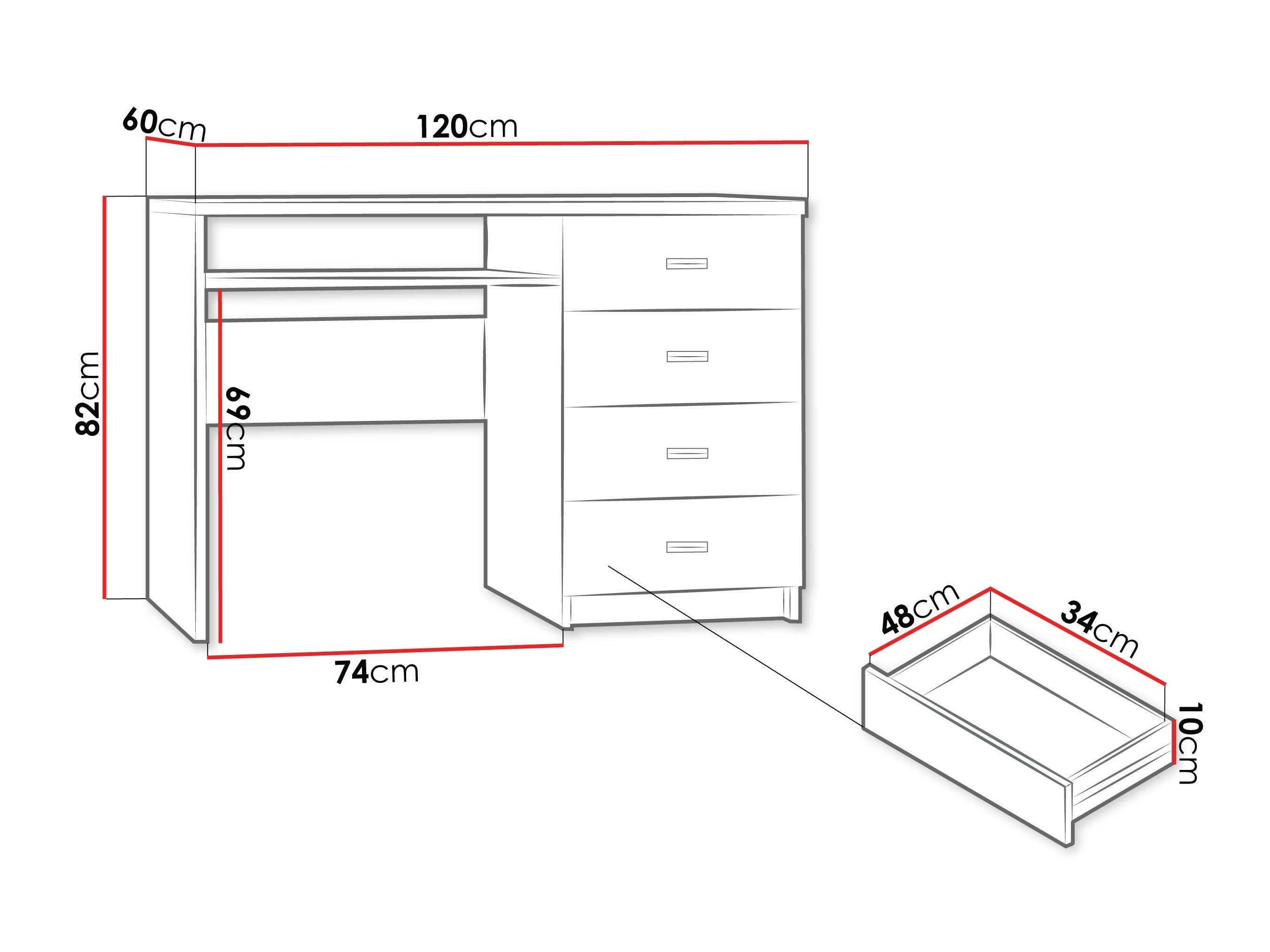 Bureau Serfeno 114 (Chêne sombre)