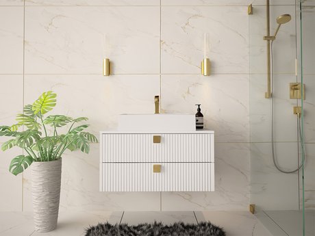 Armoire de salle de bains murale pour lavabo Panium (Blanc)