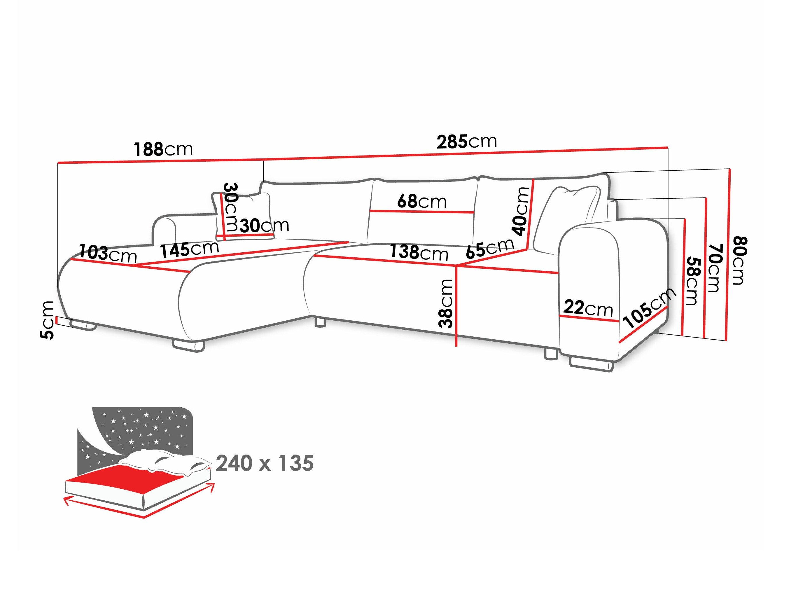 Canapé d'angle Comfivo 410 (Poso 100)