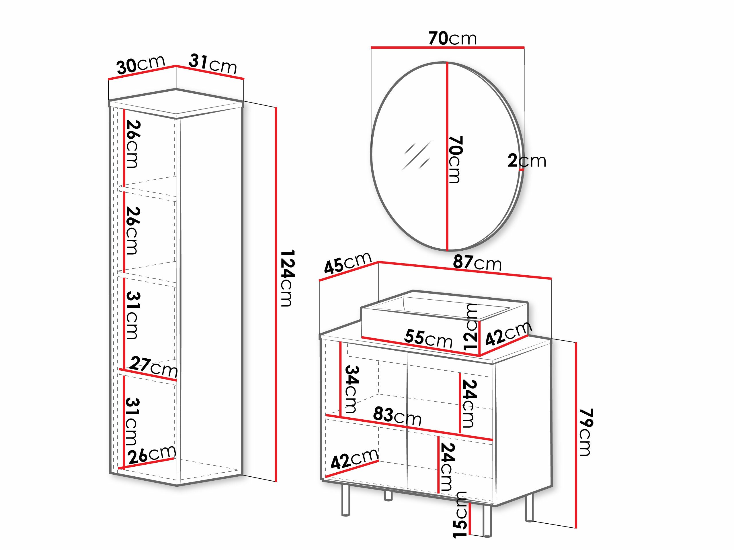 Ensemble de salle de bain Decus II (Noir)
