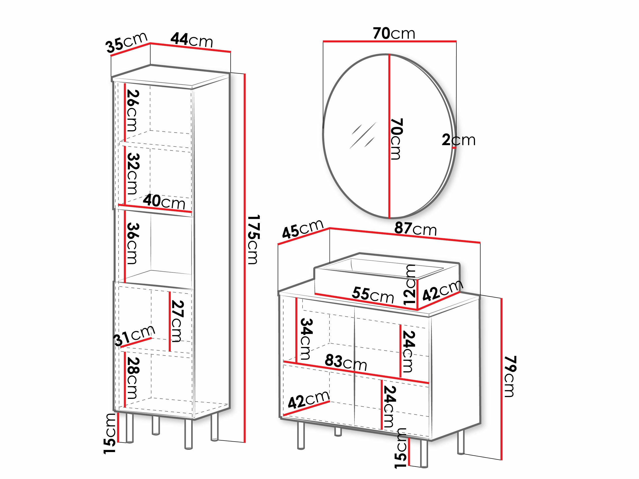 Ensemble de salle de bain Decus III (Noir)