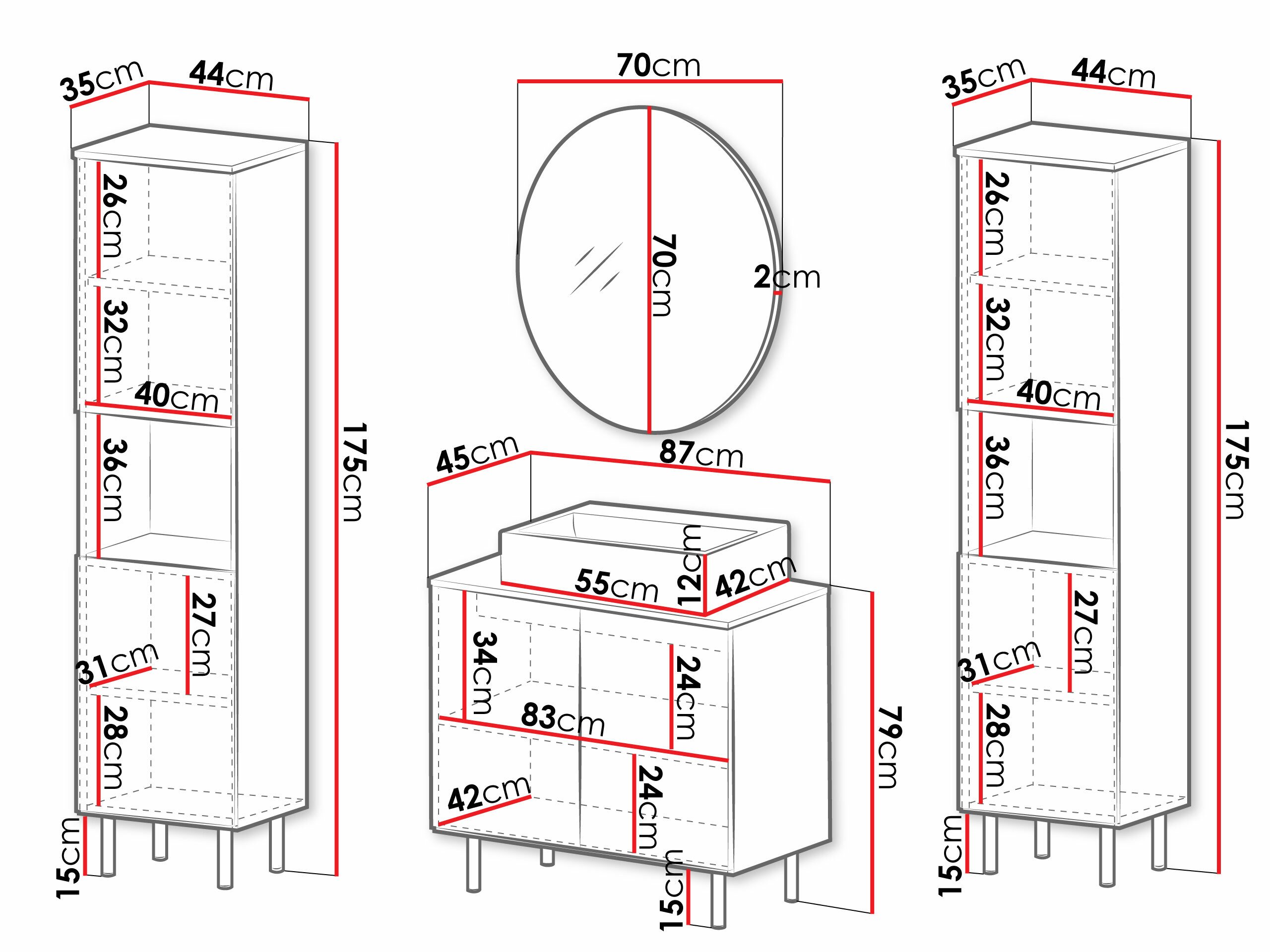 Ensemble de salle de bain Decus VI (Noir)